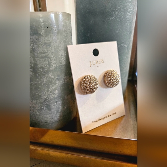 J. Crew Pearl Pave Stud Earrings - Picture 2 of 4